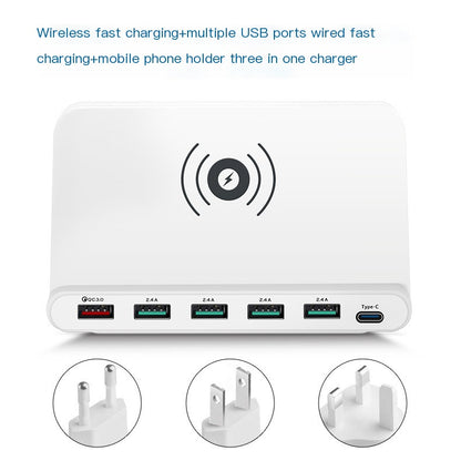 Multi-Port Wireless Charger with 6 USB-C Ports