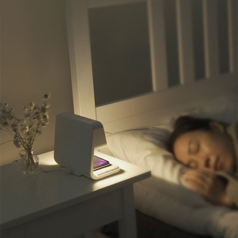 3-in-1 Wireless Bedside LCD Lamp with Alarm