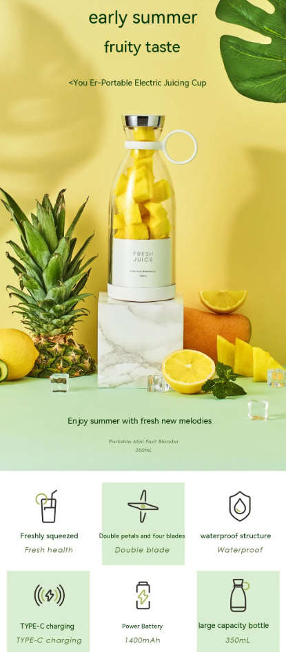 USB Mini Portable Electric Juicer Blender