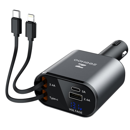 4 in 1 Retractable USB Car Charger Device