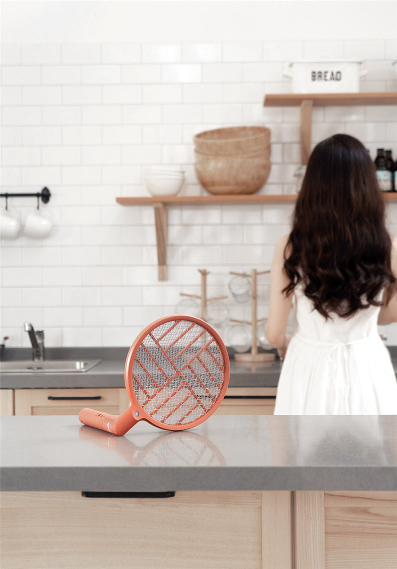 Foldable Electric Mosquito Racket with LED Light